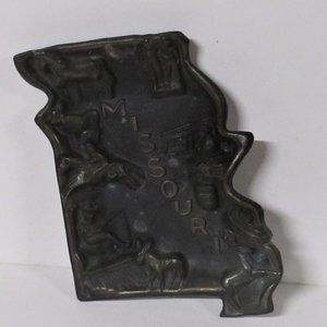 Vintage Missouri State 3D Metal Brass Ashtray